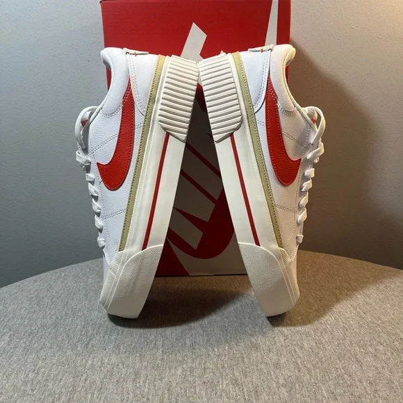 Nike Court Legacy Lift White Gold Red Causal Women Shoe Size 8.5 DM7590-110 - Picture 8 of 11